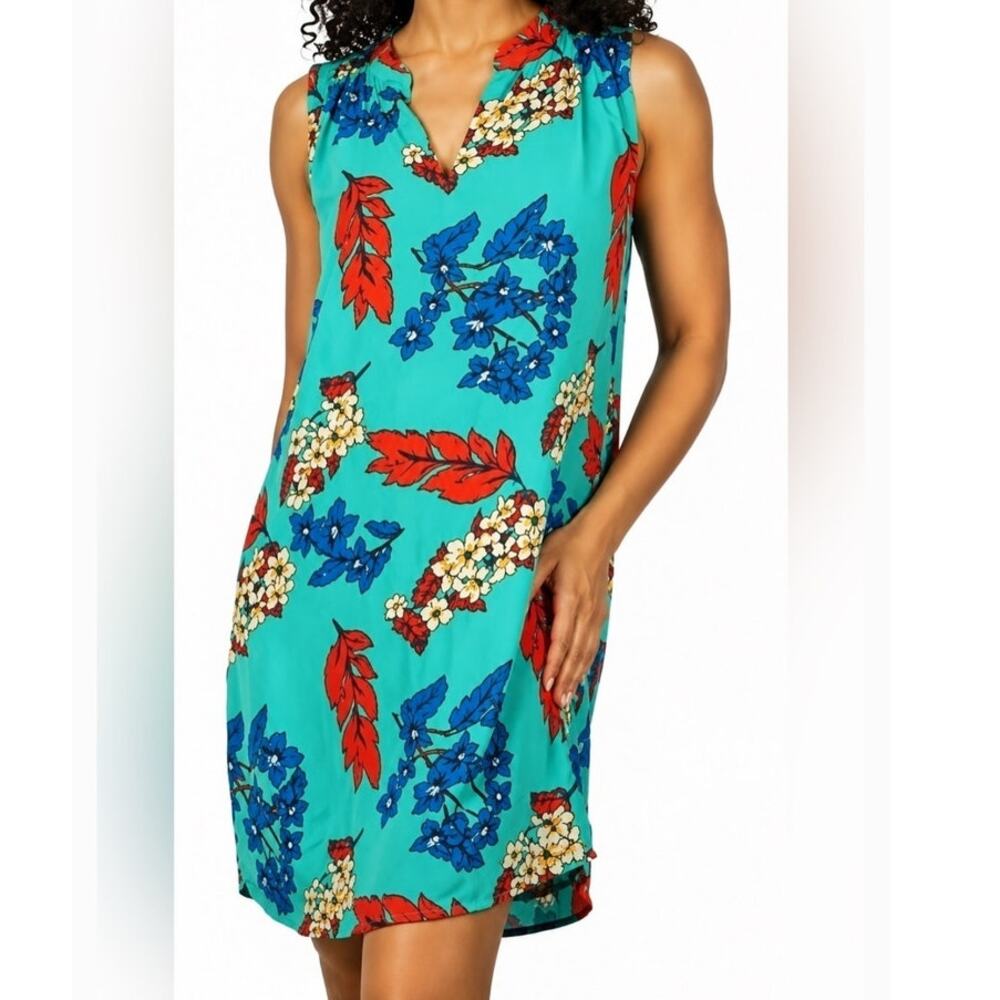 Tabitha Webb Green Floral Sleeveless Shift Dress